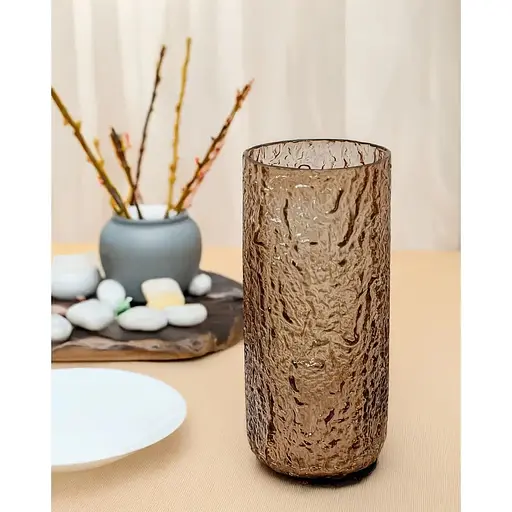 Ваза скляна Vittora Онікс 24.5 см коричнева VT-V-0001 (148151) - фото 3