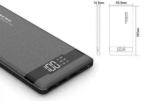 Внешний аккумулятор Power Bank Pineng PN-962 20000mAh (Черный) - фото 2