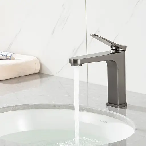 Змішувач для умивальника збройована сталь Gappo G1010-9 Графитовый хром - фото 2