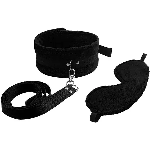 Набір нашийник Art of Sex - Soft Touch Light з повідцем та маска - фото 2