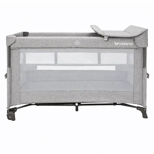 Кровать-манеж VELANO Tino со вторым ярусом и пеленатором Light grey (46159) - фото 1