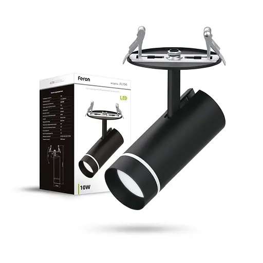 Спот Feron AL196 10Вт 4000K чорний - фото 1