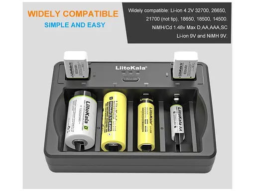 Универсальное зарядное устройство Liitokala Lii-D4 на 4 канала (Li-ion, NiMH+NiCD + крона) Type-C - фото 7