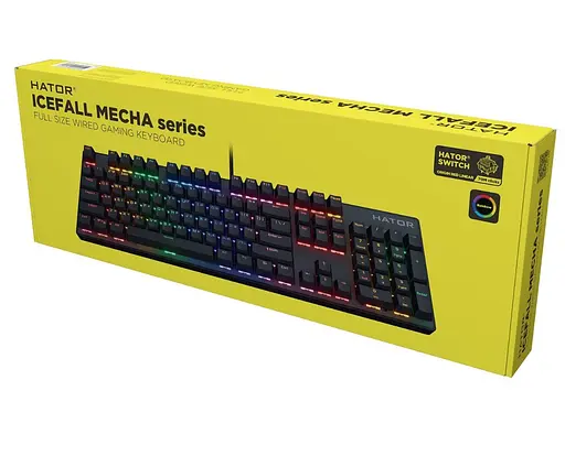 Клавиатура игровая механическая HATOR HTK-104UA USB Icefall Rainbow LED Black - фото 6