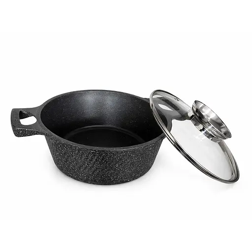 Кастрюля YS8020-G 2.0 л с антипригарным покрытием, стеклянной крышкой и индукционным дном Серая Серый 88187 - фото 2