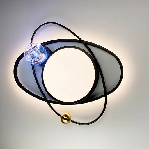 Люстра-орбіта з led гірляндою в плафоні | Line F | Арт. MJ47-500 BK - фото 4