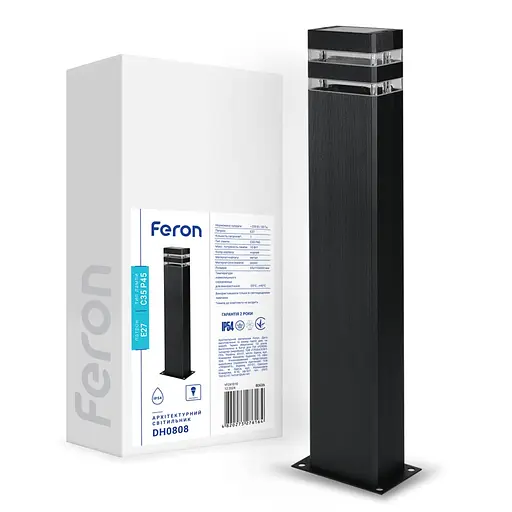 Архитектурный накладной светильник Feron DH0808 под лампу черный - фото 1