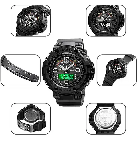 Чоловічий спортивний наручний годинник Skmei 1617 Чорний - фото 7