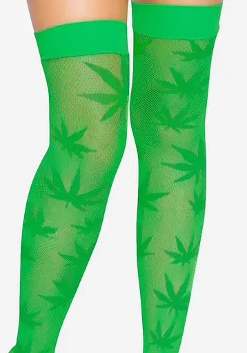 Чулки Leg Avenue 420 Net thigh highs Green - фото 3