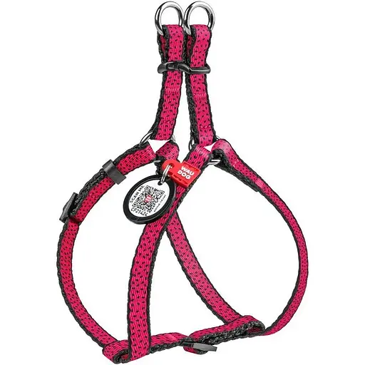 Шлейка для собак Waudog Nylon с QR паспортом, рисунок "Арбуз", пластиковый фастекс