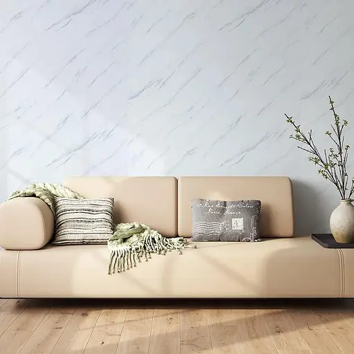 Плита Wall Sticker декоративна ПВХ 1.22х2.44 м 3 мм грецький білий мармур SW-00001402 - фото 7