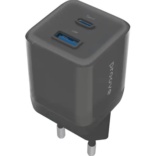 Мережевий зарядний пристрій Proove Pure GaN Plus 30W USB-C/USB-A Black (WCPU30111201) [130264]