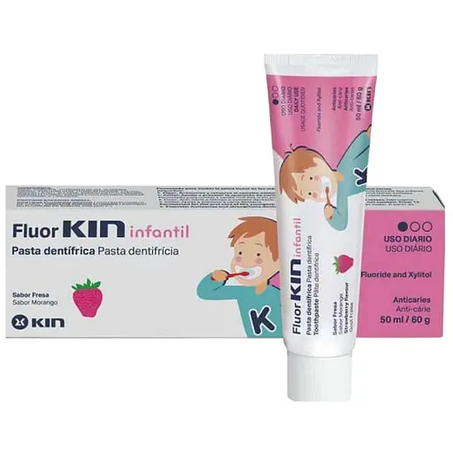 Зубна паста проти карієсу KIN Fluor Infantil Полуниця 50 мл