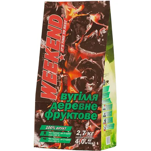 Уценка. Уголь древесный фруктовый WEEKEND 2.7 кг - фото 1