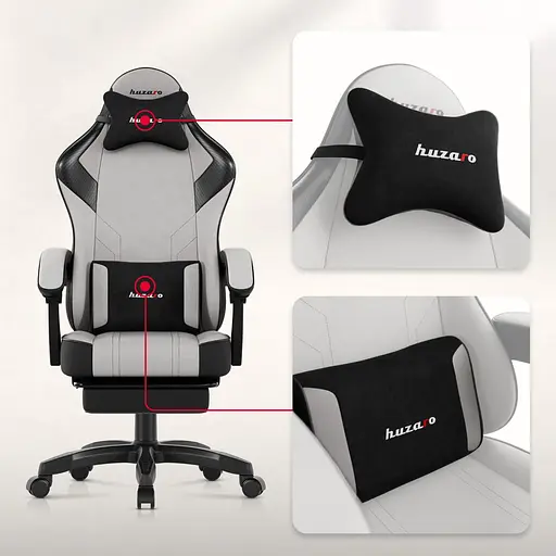 Компьютерное кресло Huzaro Force 3.7 Grey ткань - фото 5