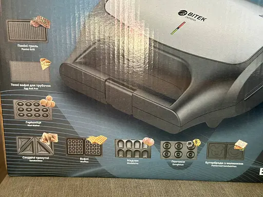 Мультимейкер 8в1 Bitek BT-551 съемные формы с антипригарным покрытием 1800 Вт Черный - фото 4