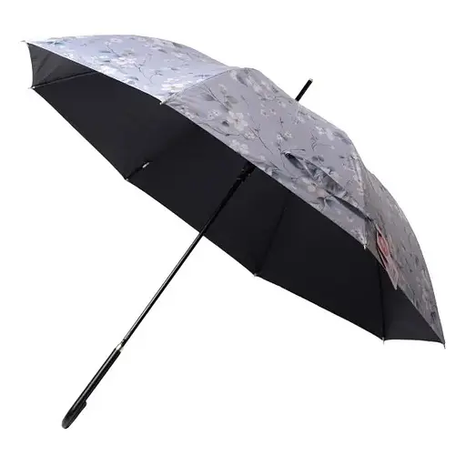 Парасоля-тростина Yiwu HP-23-7BL напівавтомат складна 99 см з квітковим принтом блакитна - фото 1