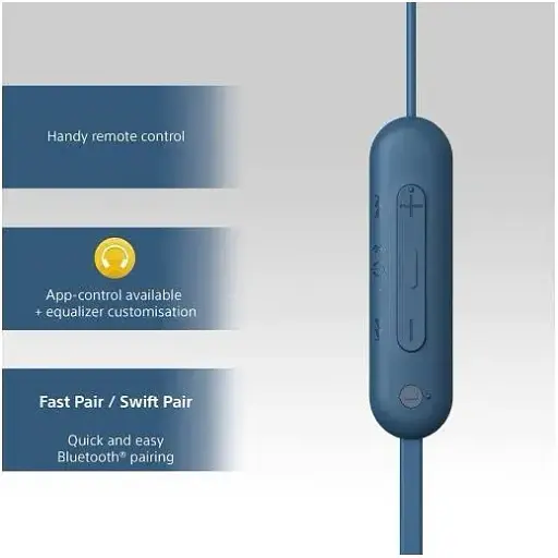 Навушники з мікрофоном Sony WI-C100 Blue (WIC100L.CE7) - фото 5