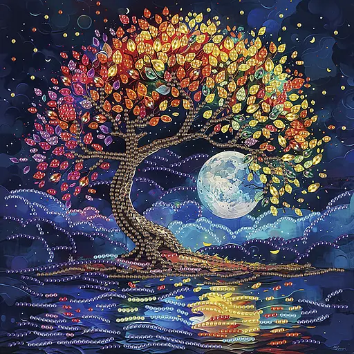 Алмазная мозаика "Красочное дерево" Brushme BH020 неполная выкладка 25х25 см - фото 1