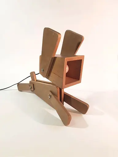 Настольный светильник-собака из дерева Друг ночник в виде собаки - фото 3