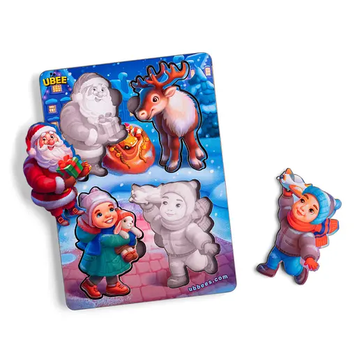 Розвиваючий пазл-вкладиш Новорічний-2 (ПСД224) PSD224 з фоном