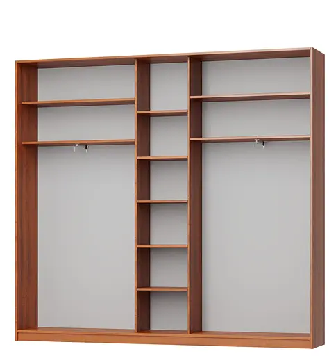 Шкаф-купе трехдверный MebelStar Уни AL 2ДСП/Зеркало 260x45x240 см Аляска белый (MBS-1932) - фото 2