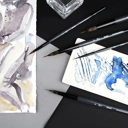 Пензель мікс білка/соболь лайнер WAVE 148 №0 коротка ручка Rosa - фото 4