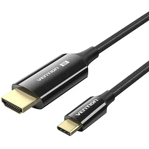 Кабель USB 3.1 Type-C M - HDMI M, 1.8m 8K 60 Гц Zinc Alloy TPE Black Vention