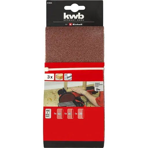 Стрічка шліфувальна Einhell KWB 100 x 915 мм 3 шт (914605) - фото 2