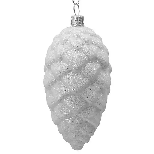 Ялинкова іграшка MIS LT Шишка 5,5х5,5х11,5 см білий - фото 1