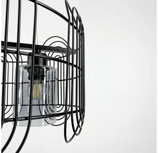 Світильник-лофт у чорному каркасі Line.F Колір плафона Графітовий - фото 3