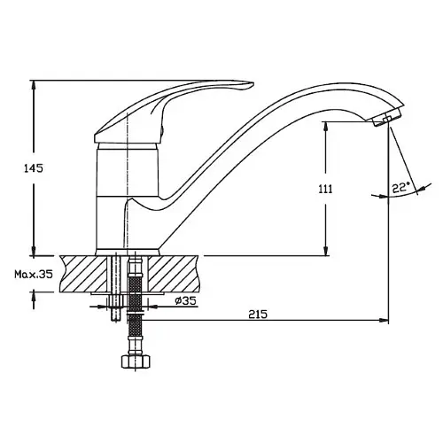 Змішувач для кухні Haiba MARS 012 (HB0265) - фото 2