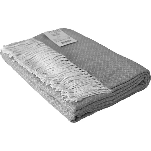 Плед бавовняний Миами Megan Vladi білий-дим 140х200 - фото 1