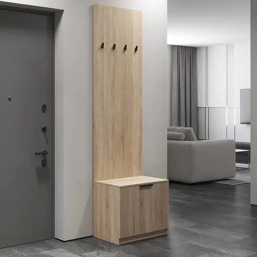 Вішалка для передпокою VAYS підлогова з тумбою для взуття M-43 дуб сонома