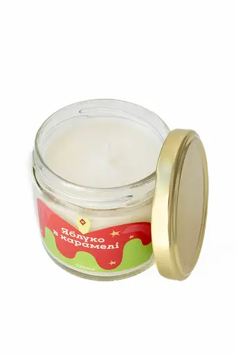 Свічка Яблуко в карамелі 130 мл, 15 год Мініатюри (130мл) Соєвий віск - фото 2