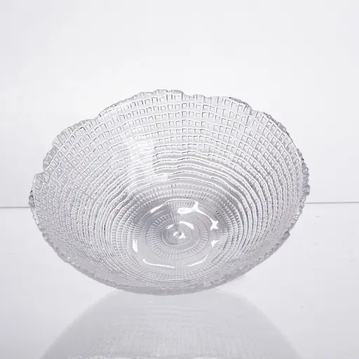 Салатница маленькая прозрачная стеклянная 350 мл, круглая салатница для салатов фруктов и десертов Yiwu 64486-50 - фото 3