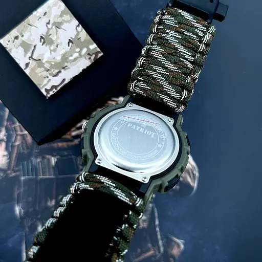 Наручний годинник чоловічий 005AGSU ЗСУ Паракордний ремінець Camo Green + Коробка Patriot acs0031048 - фото 5