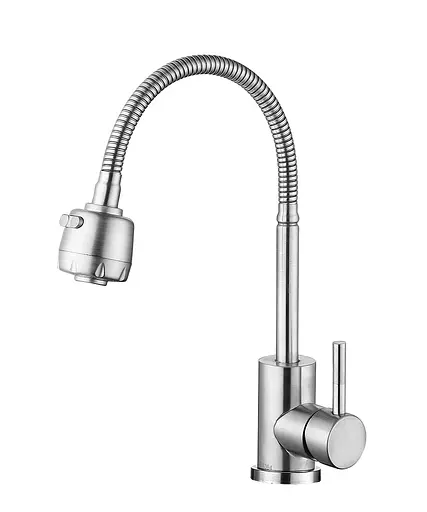 Смеситель для кухни с рефлектором Ø35 Wezer EKO4D-01 1/10 Никель - фото 1