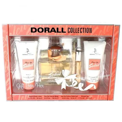 Парфюмерная вода Dorall Collection Fleur de Soleil набор (Туалетная вода (100мл) + Туалетная вода (10мл) + Гель для душа (50мл)
