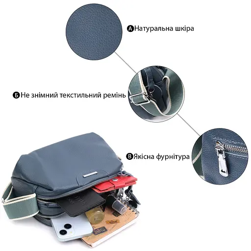 Кожаная женская сумка Vintage 23х14х11.5 см sum0026547 - фото 4