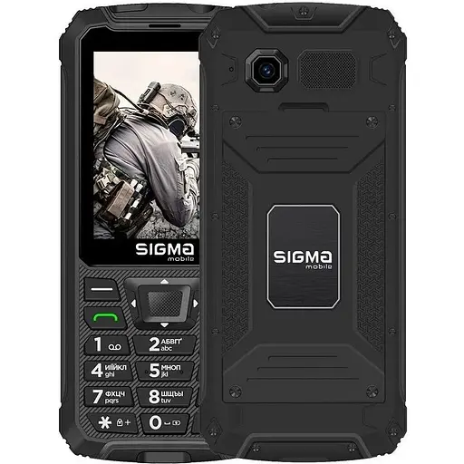 Мобильный телефон Sigma mobile X-treme PR68 Type-C, черный, 2 Mini-SIM, 2.8" (240x320), microSD (max 32Gb), Cam 0,3 Mp, GPS - фото 1
