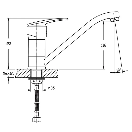 Змішувач для кухні Haiba AGAT 555 HB0009 - фото 2