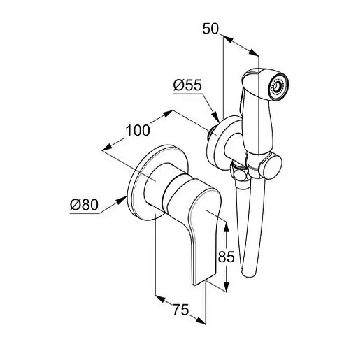 Набор гигиенического душа скрытого монтажа Kludi Zenta SL 489990565 - фото 2