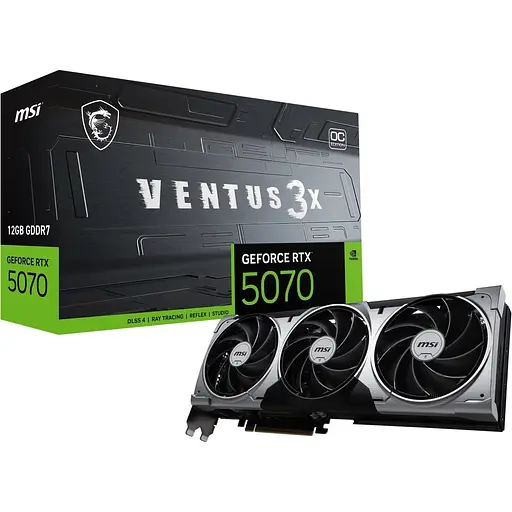 Видеокарта MSI GeForce RTX 5070 12G Ventus 3X OC (G5070-12V3C) UA [135925]