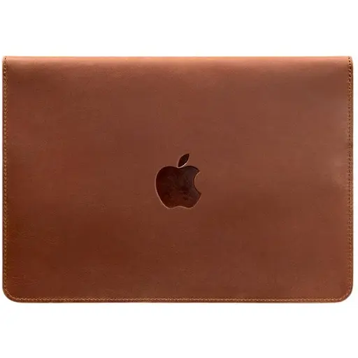 Кожаный чехол-конверт BlankNote на магнитах для MacBook 15 дюйм Светло-коричневый Crazy Horse - фото 1