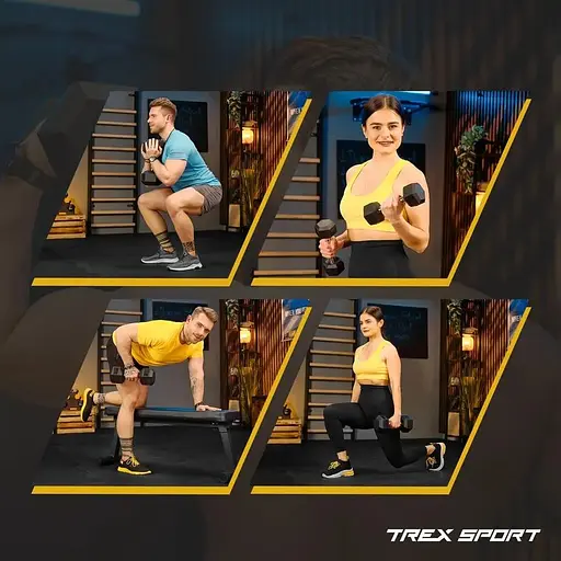 Гантеля шестигранная Trex Sport прорезиненная TX-125RD 12,5кг - фото 6