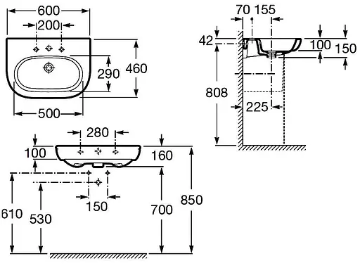Умивальник Roca Meridian A327242000, Білий - фото 2