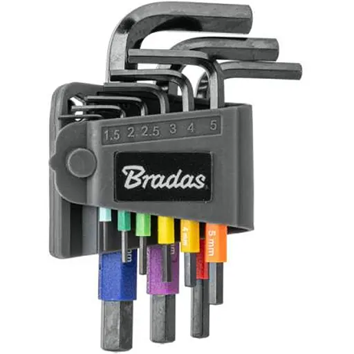 Набір шестигранних ключів Bradas HX 1,5-10 мм 9 шт короткі (DIY-HKH71-SH/B) - фото 1