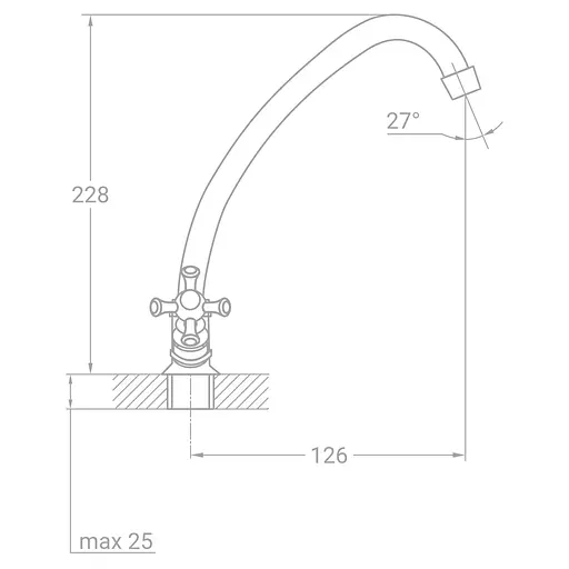 Змішувач для кухні TAU VN-2B160C 9885110 - фото 2