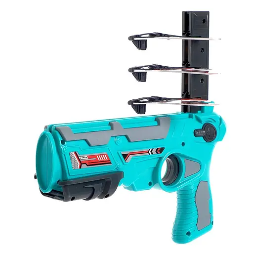 Дитячий пістолет Baby Toys 331-8A стріляє літаками, 4 шт., Air Battle катапульта, Жовтий - фото 5